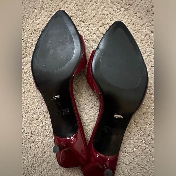 Tony Bianco Burgundy Patent Leather Slides - Picture 4 of 7
